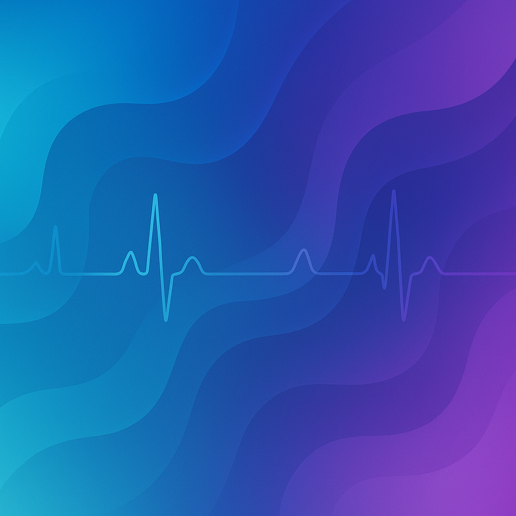 Ilustração abstrata de anestesia veterinária com linha de batimentos